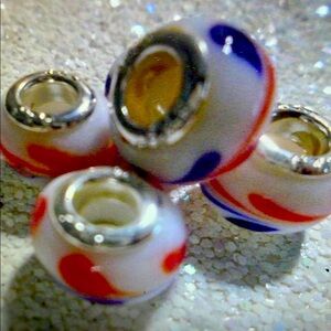 Colorful Glass Beads with Silver Accents